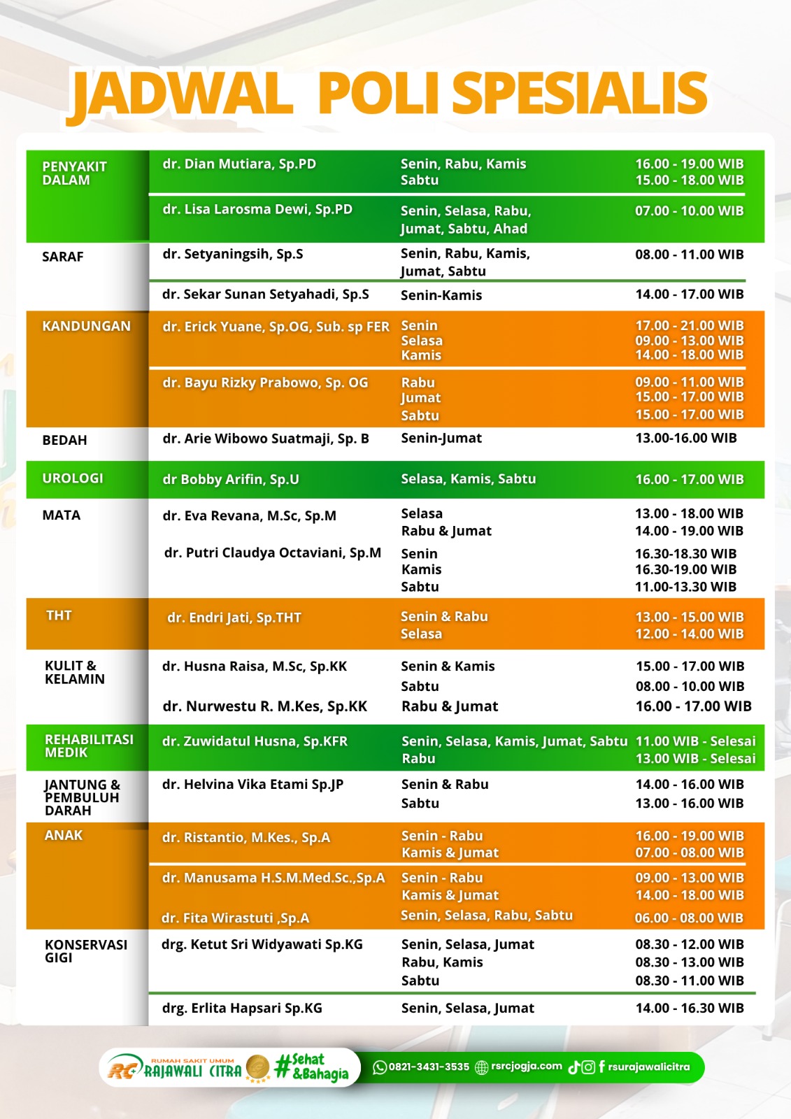 Jadwal Poli Spesialis